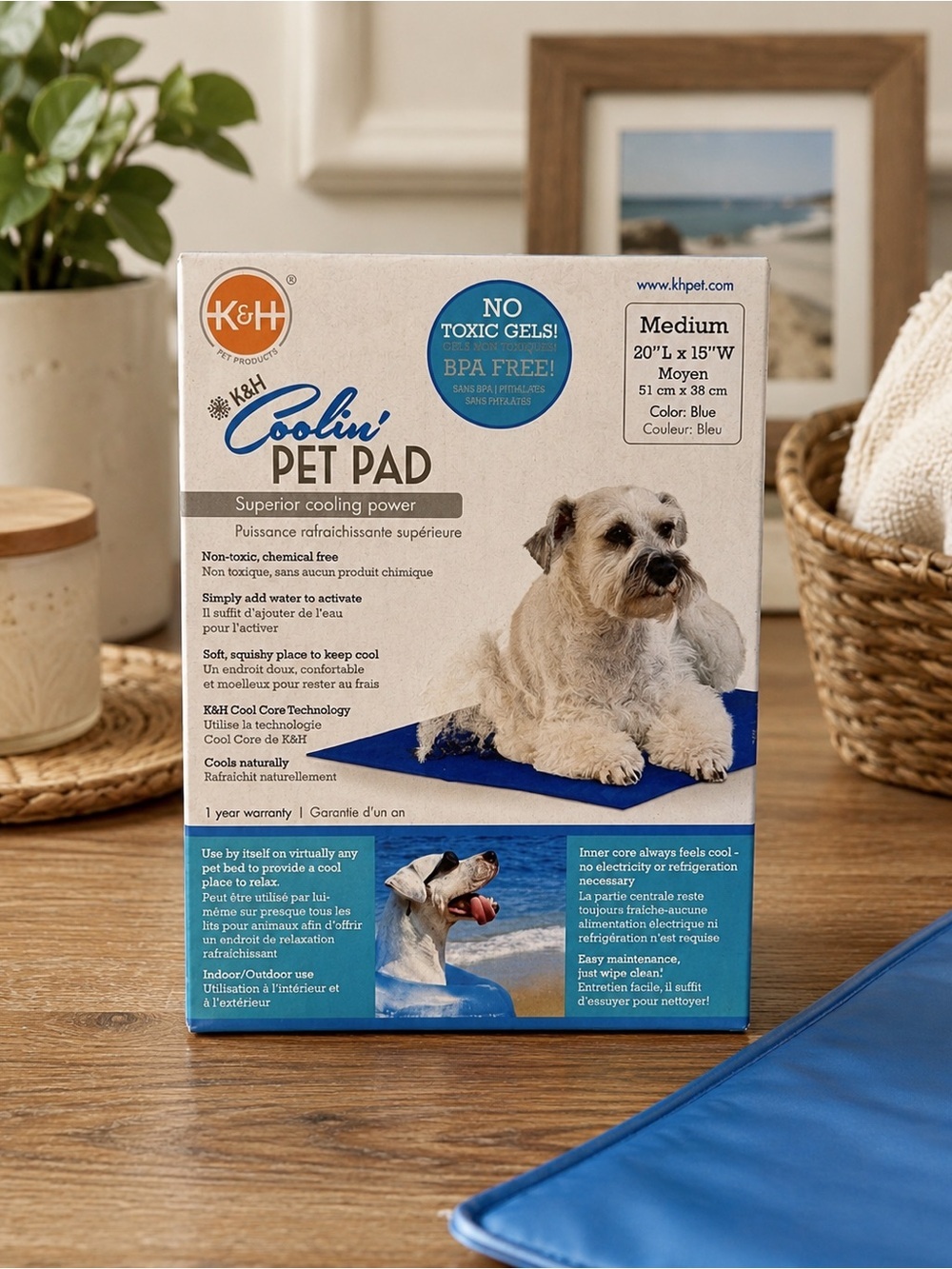 K&H Coolin’ Pet Pad Medium Blue | Cooling Mat for Dogs & Cats | Non-Toxic